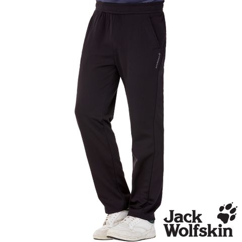 【Jack Wolfskin 飛狼 】男 石墨烯厚刷毛保暖 彈性休閒運動褲 直筒褲『黑色』