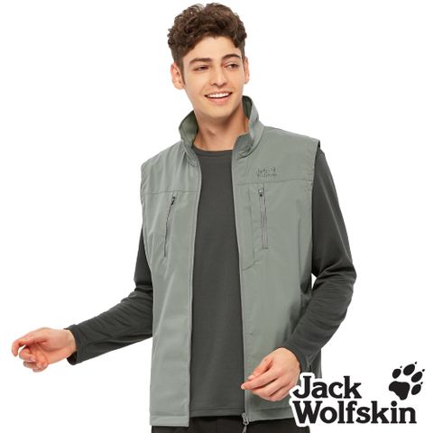 Jack Wolfskin 飛狼 男 輕薄 防風防潑水休閒保暖背心 (天鵝絨磨毛內裡)『糧草綠』