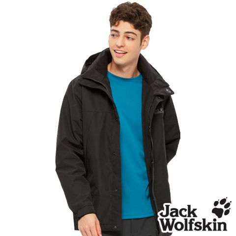 【Jack Wolfskin 飛狼 】男 經典款防風防潑水保暖外套 內刷毛衝鋒衣『黑色』