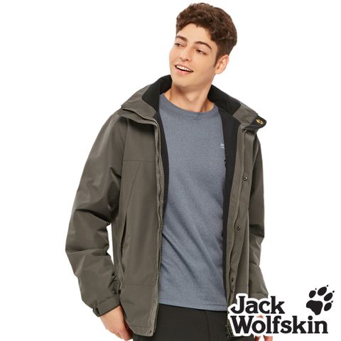 【Jack Wolfskin 飛狼 】男 經典款防風防潑水保暖外套 內刷毛衝鋒衣『棕色』