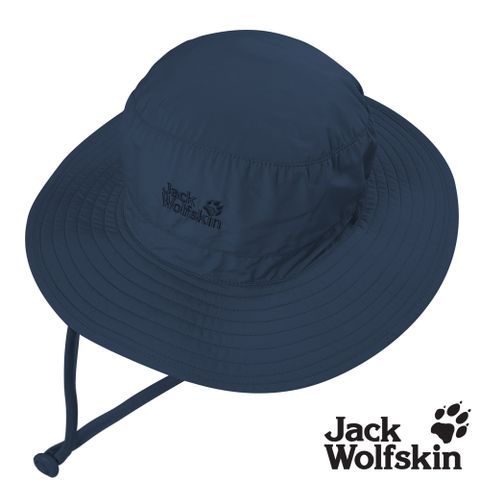 【Jack wolfskin 飛狼】透氣抗UV可收納圓盤帽 遮陽帽『深藍』