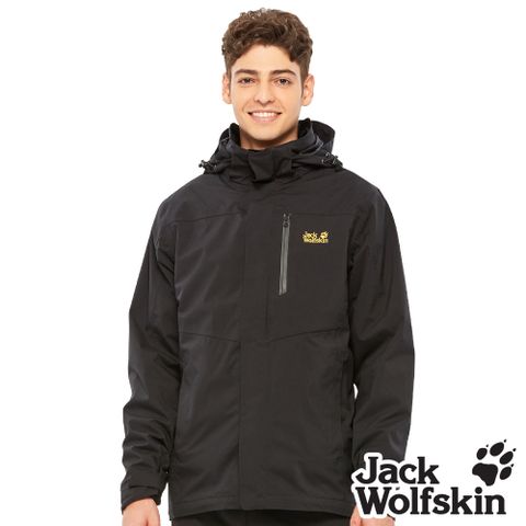 【Jack Wolfskin 飛狼 】男 Air Wolf 兩件式防風防水透氣刷毛保暖外套 衝鋒衣『經典黑』