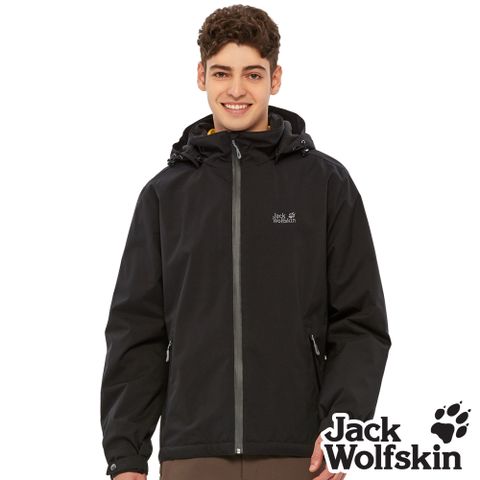 【Jack Wolfskin 飛狼 】男 Air Wolf 俐落輕量 防風防水保暖外套 內刷毛衝鋒衣『極致黑』