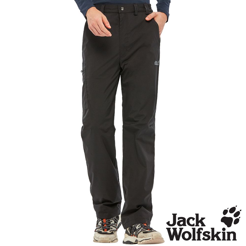 Jack Wolfskin 男 防風雪褲 防潑水保暖褲 厚刷毛內裡休閒褲『黑色』