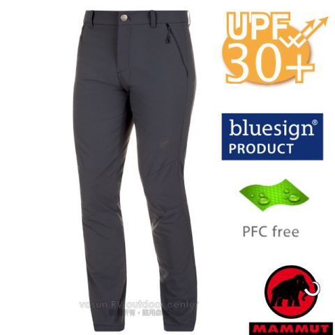 MAMMUT 長毛象 【瑞士  】Hiking Pants 男 彈性透氣休閒長褲(UPF30抗UV)/1022-00420-0001 黑