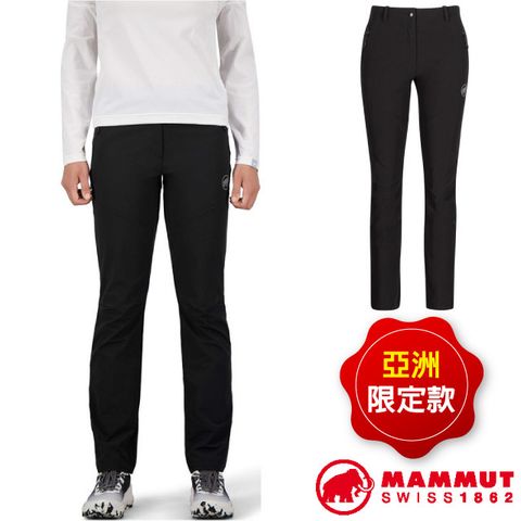 MASSA 【MAMMUT 】女 Trekkers 3.0 SO Pants 彈性透氣快乾防潑水長褲/1021-00810-0001 黑