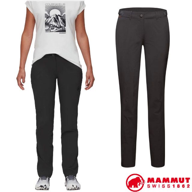 MBX 【MAMMUT 】女新款 Runbold Pants 輕量彈性抗UV透氣快乾排汗長褲/1022-01680-00150 幻影黑