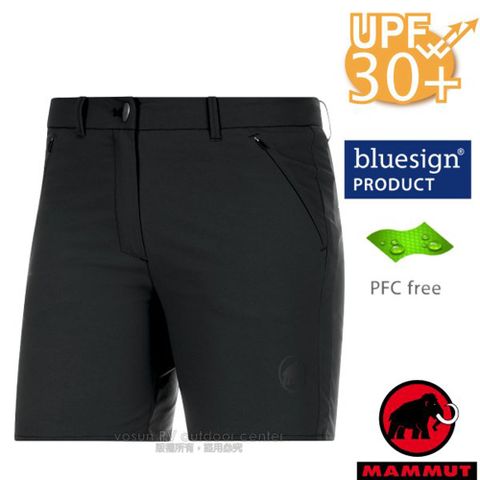 MAN-Q 【瑞士 MAMMUT 】Hiking Shorts 女新款 彈性透氣休閒運動短褲/1023-00130-0001 黑