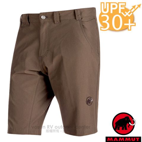 MANHATTAN 曼哈頓 【MAMMUT 長毛象】Hiking Shorts 男款 彈性透氣休閒運動短褲(UPF30抗UV)/1020-11220-7390 煤煙褐