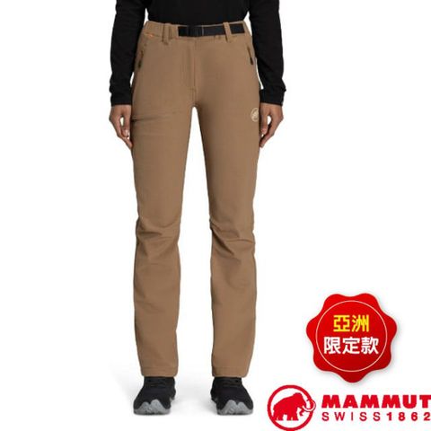 【MAMMUT 長毛象】女 Yadkin 2.0 SO Pants AF 日系保暖軟殼褲(附腰帶)/1021-01220-7494 深沙褐
