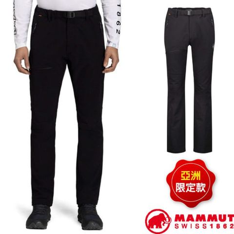 MFU 【MAMMUT 】男 Yadkin 2.0 SO Pants AF 日系保暖軟殼褲(附腰帶)/1021-01230-0001 黑