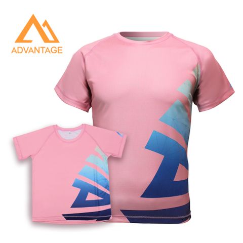 ADVANTAGE 速乾健走衣-幾何樹狀款-大人-泡泡糖粉紅