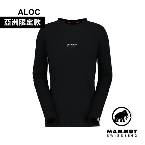 MAMMUT 長毛象 QD Logo Print LS T-Shirt AF 快乾LOGO長袖T恤 黑色PRT1 男款 #1016-01030