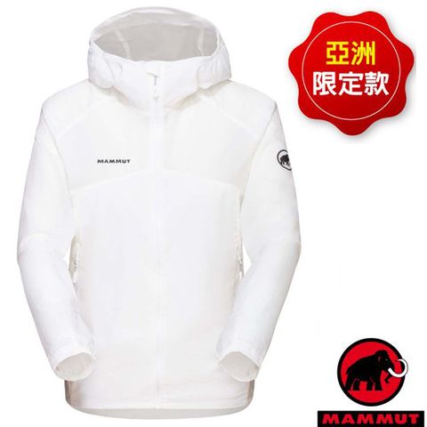 MAMMUT 長毛象 【瑞士  】女新款 Convey WB Hooded AF 輕量防風透氣連帽外套/1012-00540-0243 白