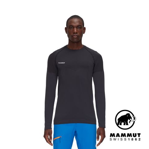 MAMMUT 長毛象 Trift Longsleeve Men 羊毛混紡長袖排汗衣 黑色 男款 #1016-01070