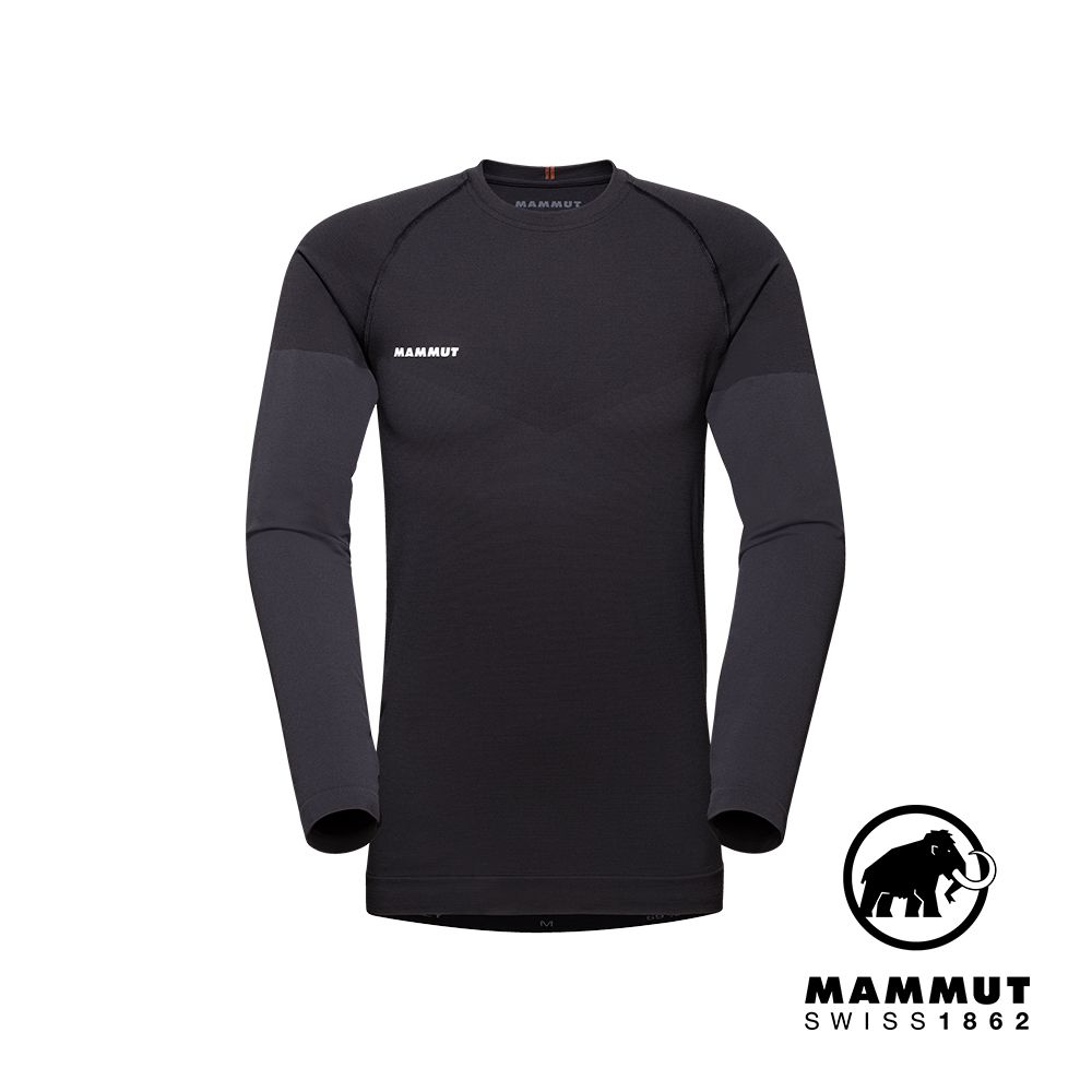 MAMMUT 長毛象 Trift Longsleeve Men 羊毛混紡長袖排汗衣 黑色 男款 #1016-01070