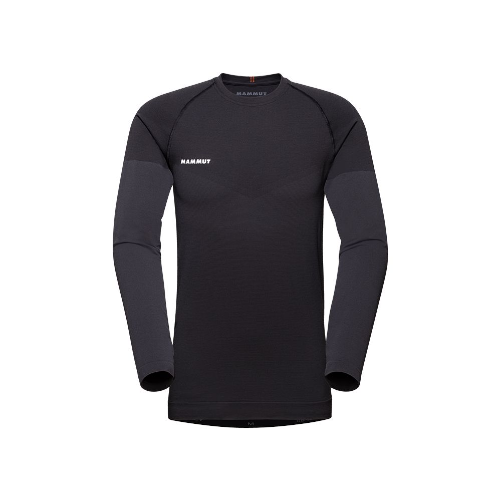 MAMMUT 長毛象 Trift Longsleeve Men 羊毛混紡長袖排汗衣 黑色 男款 #1016-01070