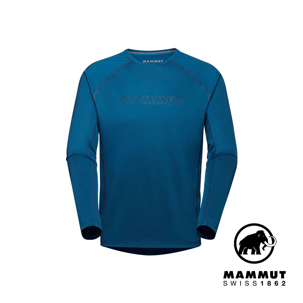 MAMMUT 長毛象 Selun FL Longsleeve Men Logo 機能LOGO長袖T恤 深冰藍 男款 #1016-01440