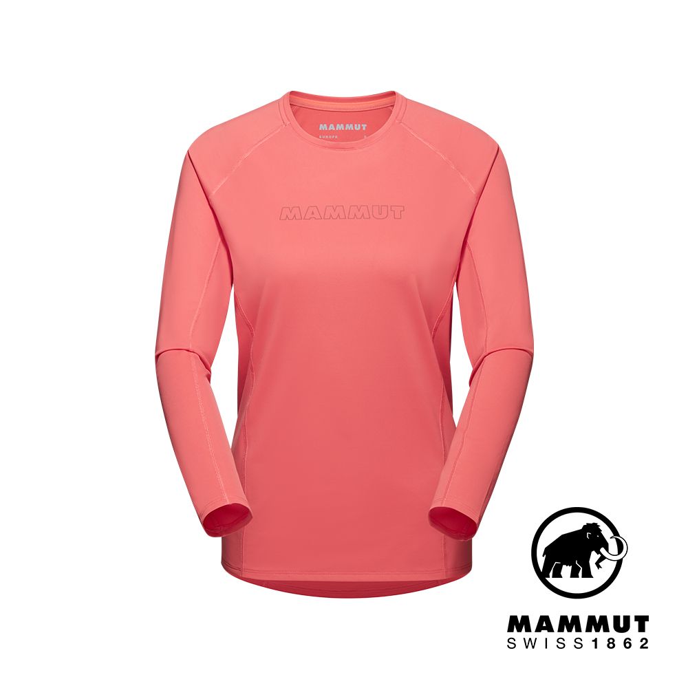 MAMMUT 長毛象 Selun FL Longsleeve Logo W 機能LOGO長袖T恤 櫻花鮭粉 女款 #1016-01450