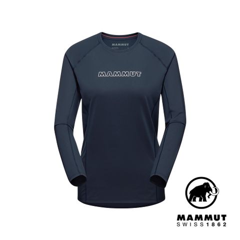 MAMMUT 長毛象 Selun FL Longsleeve Logo W 機能LOGO長袖T恤 海洋藍 女款 #1016-01450