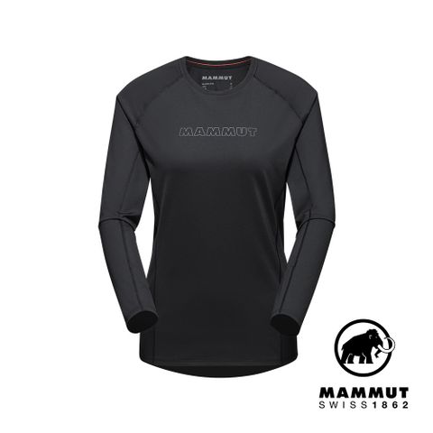 MAMMUT 長毛象 Selun FL Longsleeve Logo W 機能LOGO長袖T恤  黑色 女款 #1016-01450