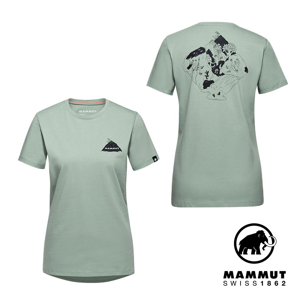 MAMMUT 長毛象 Massone T-Shirt Women Crag 有機棉短袖T恤 玉石綠 女款 #1017-05240