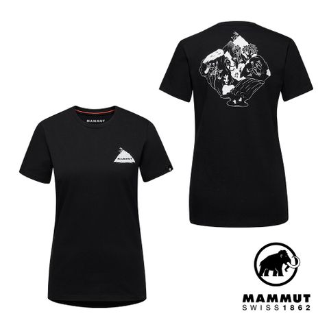 MAMMUT 長毛象 Massone T-Shirt Women Crag 有機棉短袖T恤 黑色 女款 #1017-05240