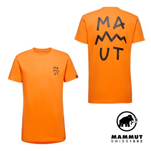 MAMMUT 長毛象 Massone T-Shirt Men Lettering 有機棉短袖T 男款 深柑桔橘 #1017-05210