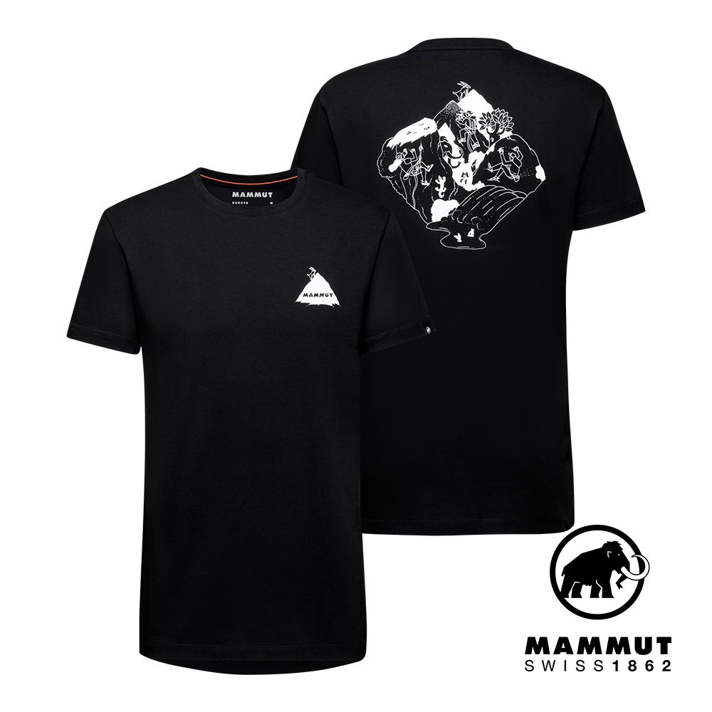 MAMMUT 長毛象 Massone T-Shirt Men Crag 有機棉機能短袖T恤 黑色 男款 #1017-05200