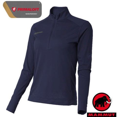 MAMMUT 長毛象 Performance Dry Zip 女 半開襟拉鍊長袖排汗上衣/1016-00210-50125 藏青