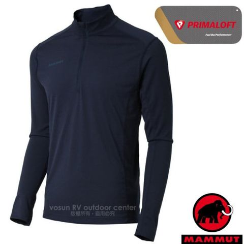 MAMMUT 長毛象 Performance Dry Zip 男款 半開襟拉鍊長袖排汗上衣/1016-00220-5118 海洋藍