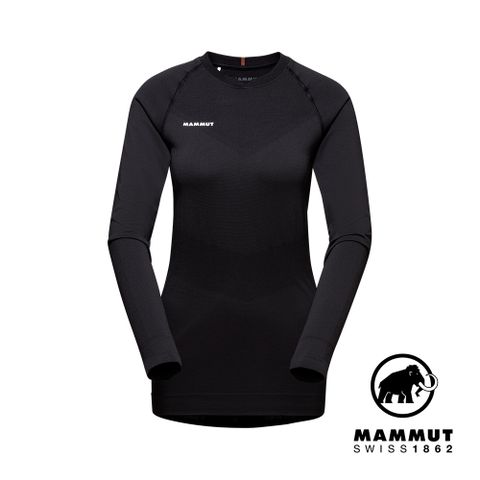 【Mammut 長毛象】Trift Longsleeve W 羊毛混紡長袖排汗衣 黑色 女款 #1016-01080