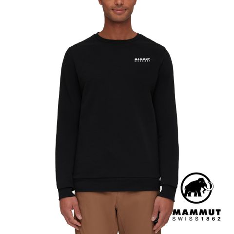 MAMMUT 長毛象 Core ML Crew Neck 1862 休閒長袖T恤 男款 黑色 #1014-04033