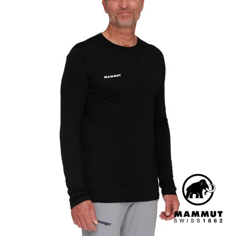 【Mammut 長毛象】Tree Wool FL LS Men 羊毛混紡快乾抗臭長袖T恤 黑色 男款 #1016-01690