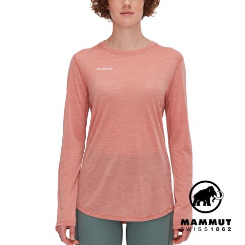 【Mammut 長毛象】Tree Wool FL LS W 羊毛混紡快乾抗臭長袖T恤 石英粉 女款 #1016-01700