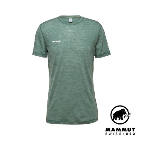 【Mammut 長毛象】Tree Wool FL T-Shirt 羊毛混紡快乾抗臭短袖T恤 深玉石綠 男款 #1017-06660