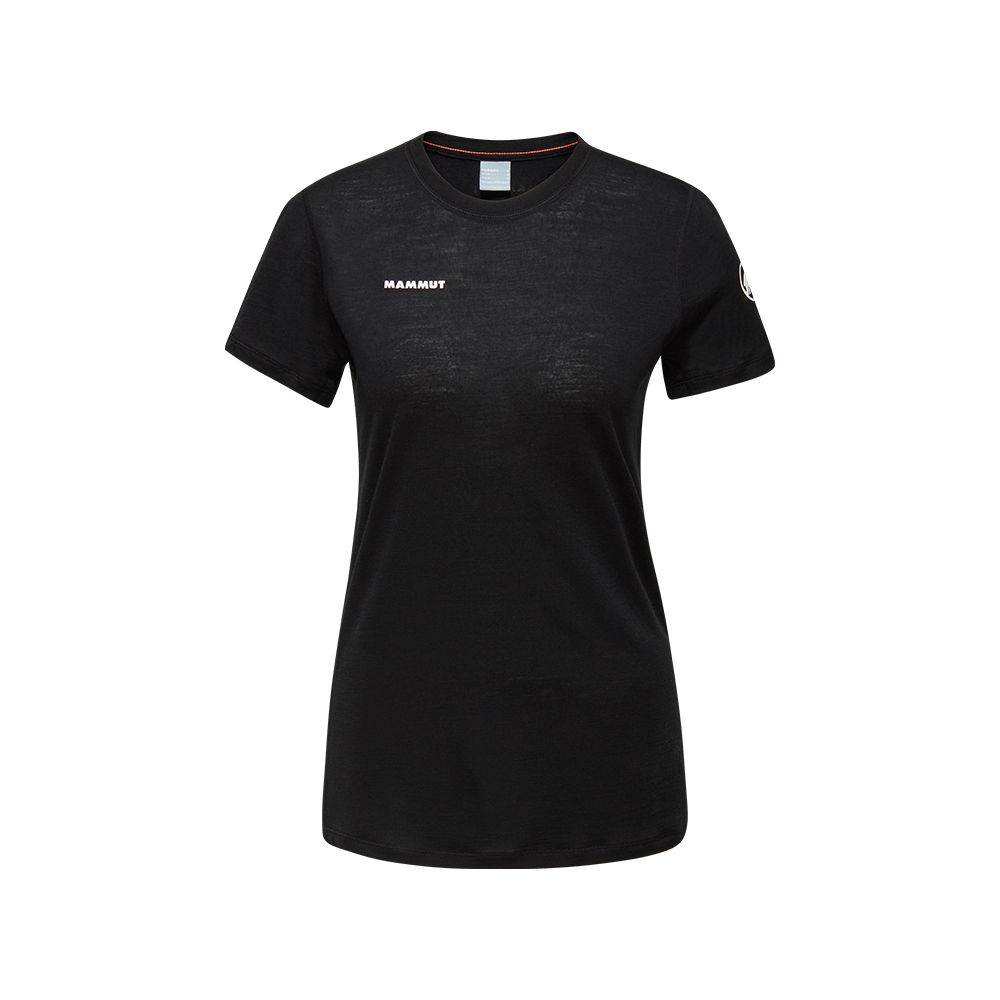 MAMMUT 長毛象 Tree Wool FL T-Shirt W 羊毛混紡快乾抗臭短袖T恤 黑色 女款 #1017-06670