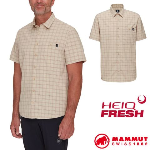 MAMMUT 長毛象 男 Lenni Shirt 抗菌短袖排汗襯衫.圓領T恤.休閒排汗衫/HeiQ Fresh FFL無銀防臭/1015-01470-7518 薩凡納褐/深沙褐