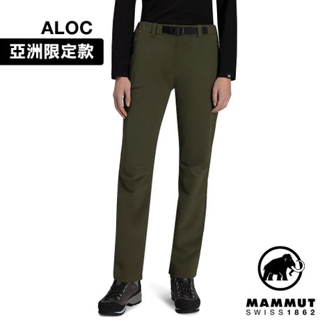 MAMMUT 長毛象 Yadkin 2.0 SO Pants AF W 日系彈性防潑水登山長褲 深沼澤綠 女款 #1021-01220