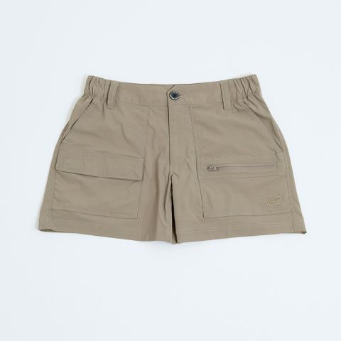 ADISI 女UPF50+透氣快乾休閒短褲 AP2411042 陶土黃