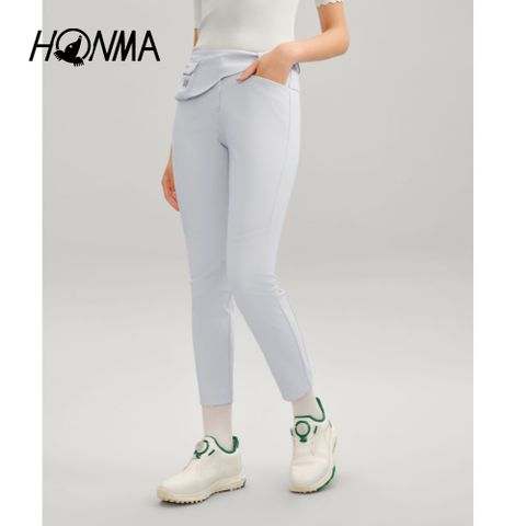 HONMA 本間高爾夫 女款彈性防潑水彈性長褲 日本高爾夫專業品牌(XS-L 淺灰 HWKC800R610)