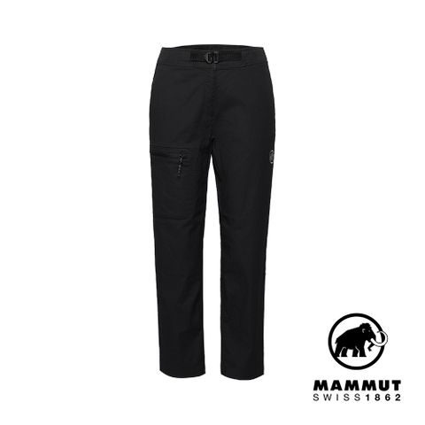【Mammut 長毛象】Tamaro Pants Women 休閒機能棉麻長褲 黑色 女款 #1022-02570