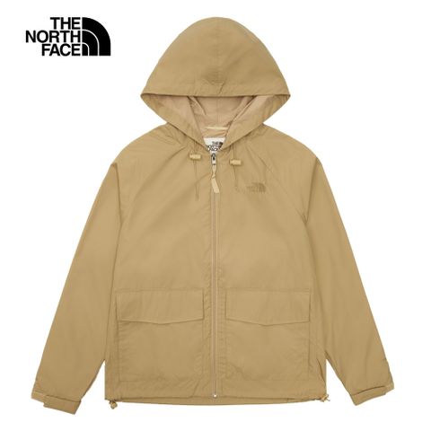 The North Face 北面 男女款卡其色WindWall防風連帽外套｜81SBLK5