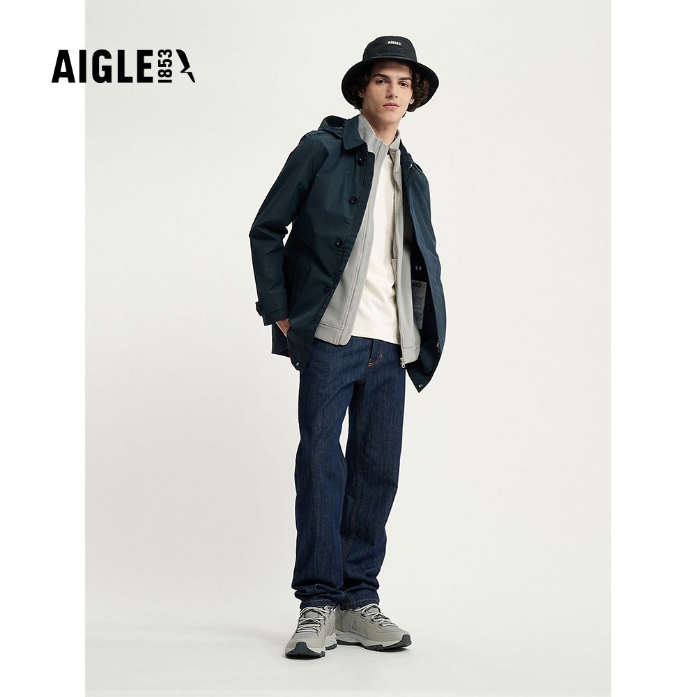 AIGLE 男 GORE-TEX 防水透氣風衣 AG-3A101A057 深藍(男外套 防水透氣外套 Goretex)