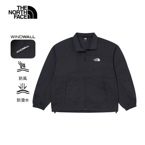 The North Face北面男款黑色DWR防潑水防風外套｜83USJK3