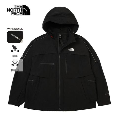 The North Face北面UE男款黑色DWR防潑水連帽防風外套｜8CJPJK3