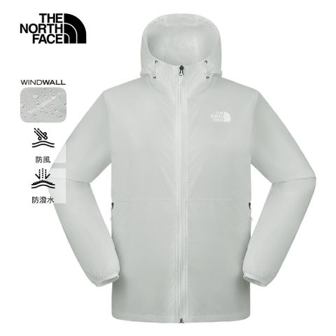 The North Face北面男款灰色DWR防潑水防風外套｜8AUQA0M