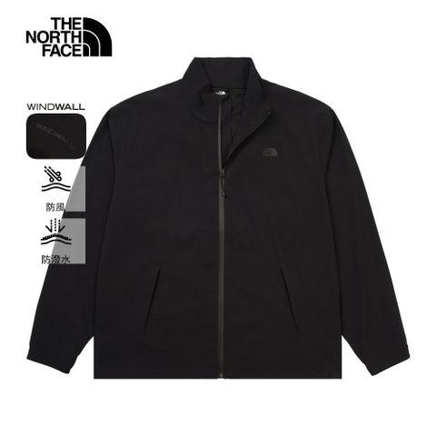 The North Face 北面 男款黑色DWR防潑水防風外套｜8DGEJK3