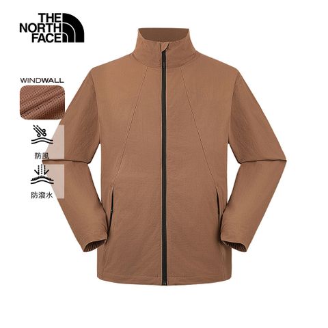 The North Face北面男款棕色DWR防潑水可打包防風外套｜8DGE6IH