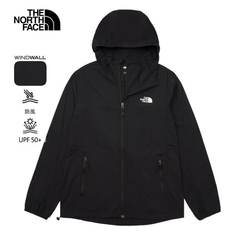The North Face北面男款黑色WindWall防風防風外套｜87VYKX7